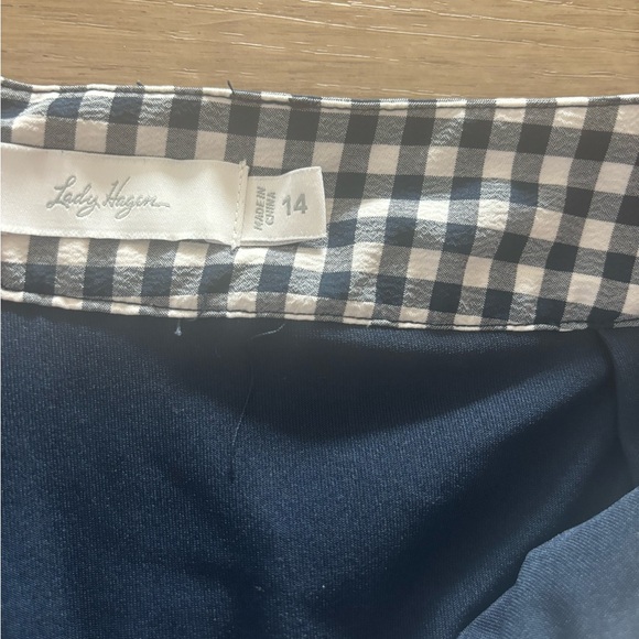 Size 14 Lady Hagen blue gingham athletic skirt gold skirt - Picture 5 of 7